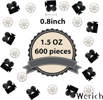 45g Video Camera Confetti Metallic Foil Table Scatters Confetti for Party Wedding Birthday Baby Showe Bridal Shower Festival Theme Party Decorations Supplies