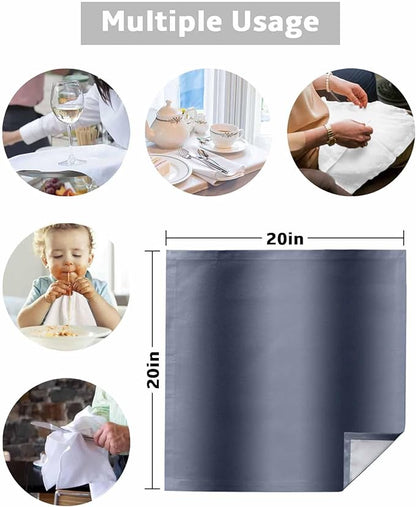 Navy Blue Ombre Cloth Napkins Set of 4 Reusable Dinner Napkins, Modern Abstract Art Cocktail Napkin, Farmhouse Gradient Washable Table Napkins for Wedding/Holiday Party/Baby Shower 20"x20"