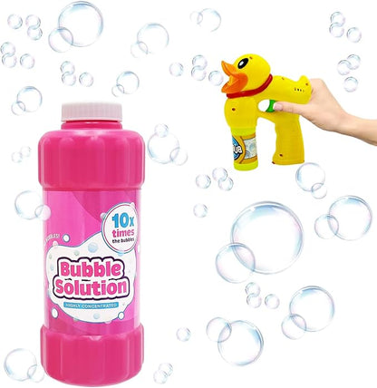 Pink 16oz Concentrated Bubble Solution 20-Pack, Refills up to 1.25 Gallons, Non-Toxic Concentrated Solution for Bubble Machines, Giant Bubble Wands, Bubble Gun and Blowers