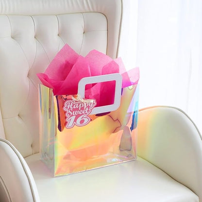 11'' Medium Sweet 16 Birthday Gift Bag with Tissue Paper and Gift Tag for Girls 16th Birthday