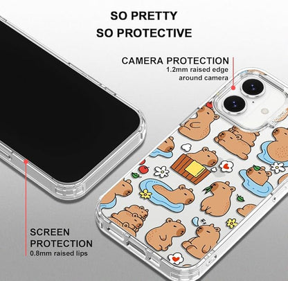 MOSNOVO for iPhone 17 Case, Shockproof Military-Grade Protection 6.6ft Drop Tested, Camera Control, Clear Phone Case for iPhone 17, Capybara Land Design