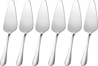 tiokin Cake Pie Servers Set,Stainless Steel Pizza Cake Slicer Server,Cake Cutter with Serrated Edges for Kitchens Restaurants Brithday Parties Set of 6