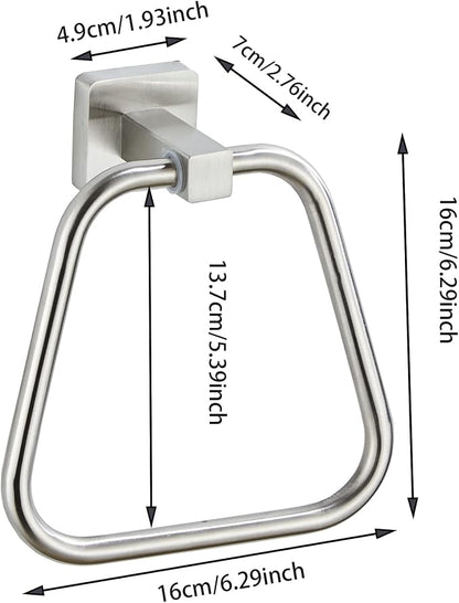 Brushed Nickel Towel Ring for Bathroom 2 Pack, Kitchen Bath Towel Holder Hangers Wall Mount Heavy Duty Stainless Steel