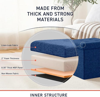 Ornavo Home 2 Pack 15 Inch Folding Storage Ottoman