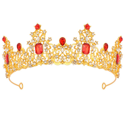 Didder Red and Gold Queen Crown Birthday Tiara Princess Tiaras and Crowns for Women and Girls Halloween Costume Prom Headpiece Hair Accessories
