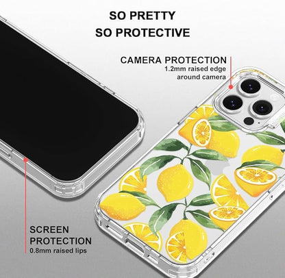 MOSNOVO Case for iPhone 16 Pro Max, [Buffertech 6.6ft Military-Grade Drop Protection] [Anti Peel Off Tech] Clear TPU Bumper Phone Case Cover Design - Lemon