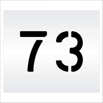 Pavement, Curb, and WheelStop Stencils - 6 inch Double Number Stencil - (73) - 6" x 9" x 1/16" (63 mil) - Light-Duty