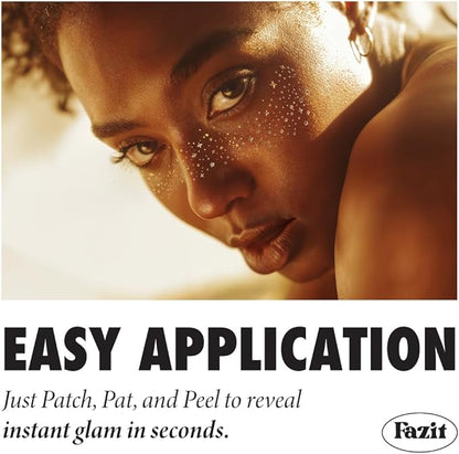 Fazit Makeup Patches - Gold Speckles - Glow Up Make-Up Patches - Cute Glitter Makeup Accessories for Women - Cosmetic Glitter for Face