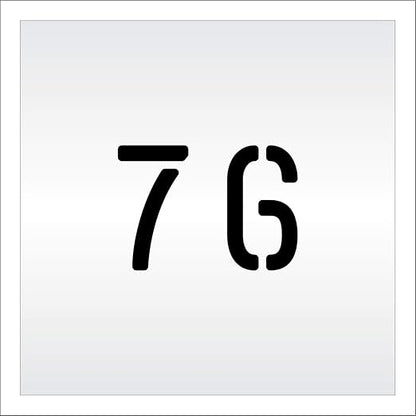 Pavement, Curb, and WheelStop Stencils - 4 inch Double Number Stencil - (76) - 4" x 5.5" x 1/16" (63 mil) - Light-Duty