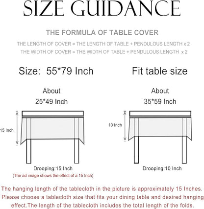 patdrea Designer Vintage Blue Rectangle Tablecloth,Linen Anti-Wrinkle Paisley Pattern Farmhouse Table Cloth,Decor Table Cover Cloth for Kitchen Dining,Christmas,Thanksgiving,55"x79"-Lantang a