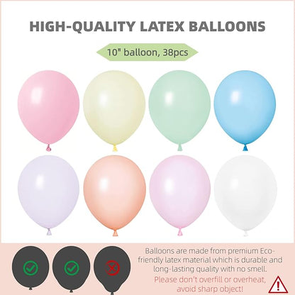 Pastel Balloon Column Kit Set of 2 With Macaron Latex Balloons Stand Included - Base,Pole,Balloon Tower Backdrop Decoration for Wedding,Baby Shower,Bridal,Graduation,Birthday,Easter Party,Bachelorette