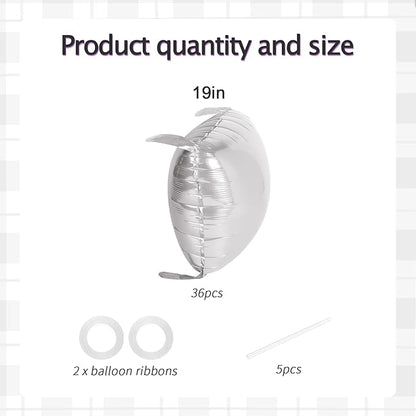 36pcs Pearl White Square Foil Balloons Backdrop Kit - 9.5ft White Elegant Balloon Wall/Tunnel for Birthday, Wedding, Baby Shower, 2026 Graduation Photo Booth (Straws & Ribbon Included)