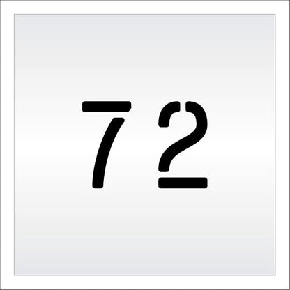 Pavement, Curb, and WheelStop Stencils - 4 inch Double Number Stencil - (72) - 4" x 5.5" x 1/8" (128 mil) - Pro-Grade
