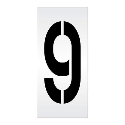 Pavement Stencils - 36 inch Single Number Stencil (Wide) - 9-36" x 16" x 1/8" (128 mil) - Pro-Grade