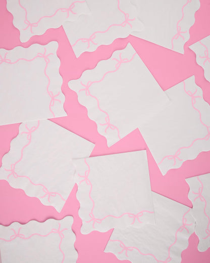 xo, Fetti Pink Bow Napkins - 3-ply, 25 pcs | Baby Shower Decorations, Spring Girl Birthday, Girls Just Wanna Be One, Tying the Knot Party Favors, Coquette Graduation, Bachelorette Decor