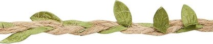 Juvale Burlap Leaf Ribbon - Jungle, Safari & Fairy Party, Enchanted Forest Decor, Vines for Crafts (4 Rolls, 65.6 Ft Total)