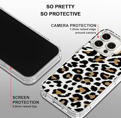 MOSNOVO Case for iPhone 15 Pro Max, [Buffertech 6.6ft Military-Grade Drop Protection] [Anti Peel Off Tech] Clear TPU Bumper Phone Case Cover Design - Leopard Print