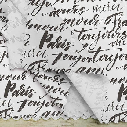 Yibeas Hand Drawn French Words Cloth Napkins Set of 4 Soft Paris, France, Always Love, Thank You and Hello Washable and Reusable Dinner Napkins for Weddings Parties 18 x 18 inch