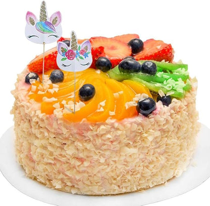 CCINEE 48pcs Rainbow Unicorn Cupcake Toppers Picks Double-Sided Paper Unicorn Cake Toppers for Birthday Party Dessert Decoration