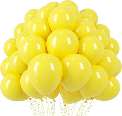 110pcs Yellow Balloons 12inch Yellow Latex Party Balloons for Graduation, Wedding, Birthday, Gender Reveal, Baby Shower, Anniversary, Sunflower and Honeybee Theme Party Decorations