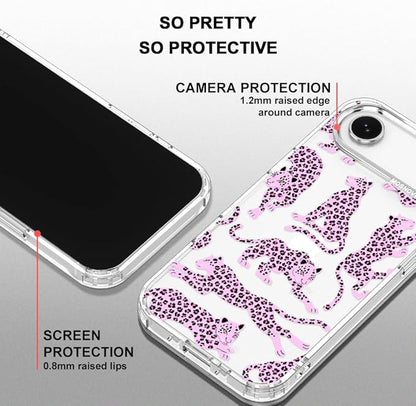MOSNOVO for iPhone Air Case | Military Grade 6.6ft Drop Tested | Camera Control | Clear with Pink Leopard Design