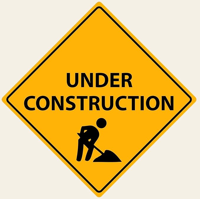 Triangle Under Construction Metal Tin Sign Road Signs for Industrial Road Safety Plaque Retro Vintage Wall Poster Wall Decor Garage Bar 12 X 12 Inch