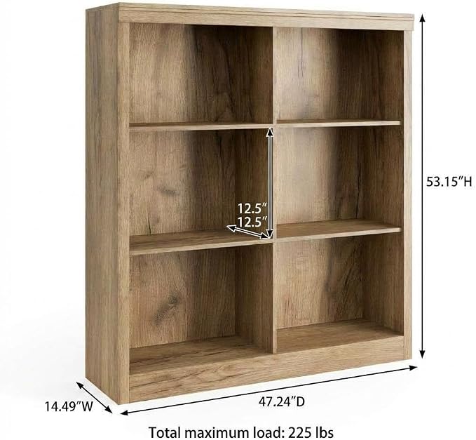 GarveeHome 6 Cube Storage Organizer, 53 Inch Tall Bookcase