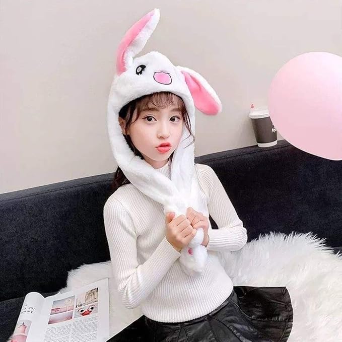 umbresen Bunny Hat Ear Moving Jumping Rabbit Hat Funny Plush Cap for Kids