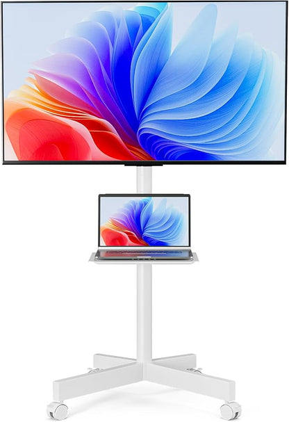 Mobile TV Stand for 23-65 Inch LCD LED Flat/Curved Panel Screen TVs, Height