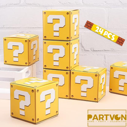 Video Game Treat Box 24 PCS Party Favor Boxes Party Supplies for Video Game Theme Party Decorations