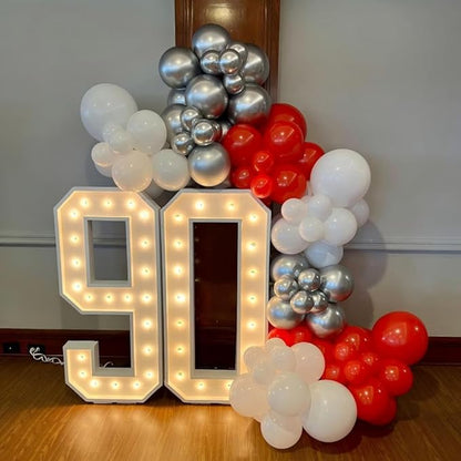 144Pcs Christmas Balloon Arch Garland Kit, Red White Silver Transparent Snowflake Latex Balloons with Candy Cane Foil Balloons for Christmas Winter Wonderland Baby Shower Birthday Party Decorations