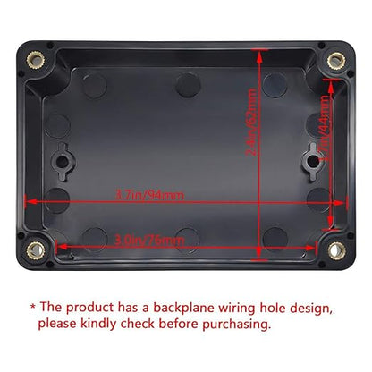 LeMotech Junction Box IP65 Waterproof Project Box Dustproof ABS Plastic Electrical Boxes Universal Enclosure for Electronic Black 3.93x 2.68x 1.97 inch (100 x 68 x 50 mm)(Pack of 2)