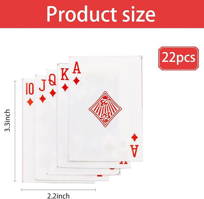 Morofme Edible Poker Cake Toppers 22Pcs Playing Cards Poker Cake Decoration Edible Casino Cupcake Toppers Wafer Playing Card Game Cake Decoration for Vegas Casino Night Party Supplies
