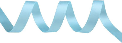 ITIsparkle 1/4" Inch Double Faced Satin Ribbon 50 Yards-Roll Set for Gift Wrapping Scrap Books Party Favor Hair Braids Baby Shower Decoration Floral Arrangement Craft Supplies, Light Blue Ribbon