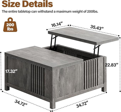 knoworld Farmhouse Lift Top Coffee Table