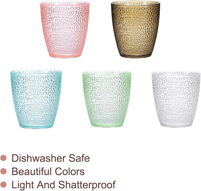 uxcell 7oz Acrylic Drinking Glasses, 4Pcs Plastic Reusable Tumblers Drinkware Unbreakable Water Glasses Cups Stackable & Dishwasher Safe for Home Outdoors Restaurant, Emerald