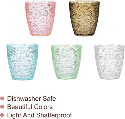 uxcell 7oz Acrylic Drinking Glasses, 4Pcs Plastic Reusable Tumblers Drinkware Unbreakable Water Glasses Cups Stackable & Dishwasher Safe for Home Outdoors Restaurant, Emerald