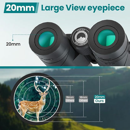 15X45 Professional HD Binoculars for Adults High Powered with Phone Adapter, IPX7 Waterproof Binoculars with Large Eyepiece for Huting Bird Watching Hiking Hunting Cruise Ship