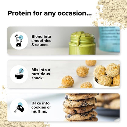 Complement Organic Unflavored Vegan Protein Powder (30 Servings) Low Carb, Low Calorie, Sugar Free, Soy Free, Non-GMO, Gluten Free, Non Dairy- Yellow Pea, Pumpkin Seed- 15g Plant Based Protein Powder