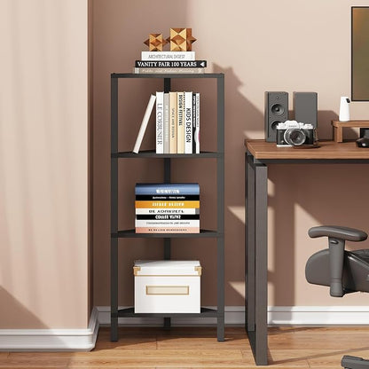 TUTOTAK Corner Shelf, 4-Tier Corner Bookshelf