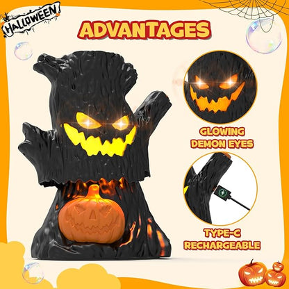 Rechargeable Bubble Machine - Automatic Bubble Blower Haunted Stump - Outdoor Play, Wedding, Birthday Party, Gifts Toys for Boys, Girls, Kids, Toddlers