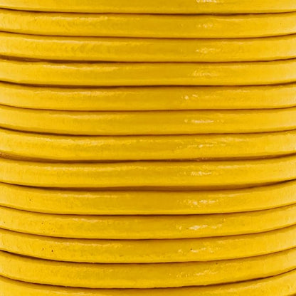 Mandala Crafts Round Genuine Mustard Yellow Leather Cord for Jewelry Making – 3mm Cowhide Leather Rope String Lace for Kumihimo – 20 Yards Cowhide Craft Cording Spool