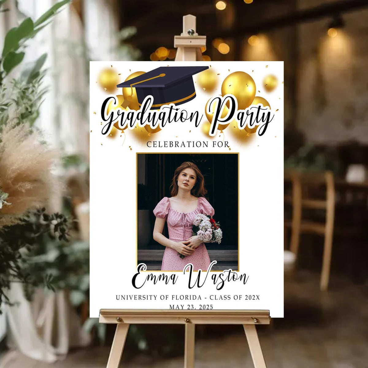 Personalized 2025 Graduation Party Welcome Sign, Minimalist Grads Decor, Class of 2025 Graduation Party Poster, Custom Graduation Party Sign, Congrats Grad Decorations Design 10