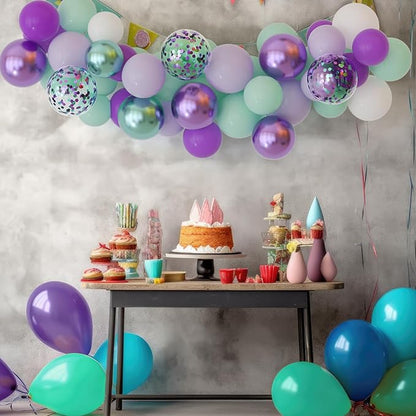 NACHLYNN 60 Packs Purple Lavender Party Confetti Balloons 12 Inches Happy Birthday Balloon for Valentine's Day Wedding Baby Shower Birthday Party Decorations