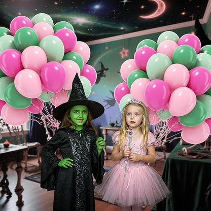 60pcs Pink and Green Balloons 12inch with Light Pink Dusty Green Balloons for Hawaiian Baby Shower Birthday Party Decorations