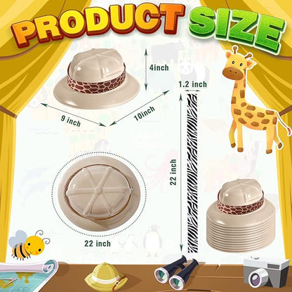 Haysandy 30 Sets Safari Party Hats - Jungle Explorer Adventure Helmet Hats with Stickers Costume for Kids Boys Girls Decoration Birthday Party Supplies