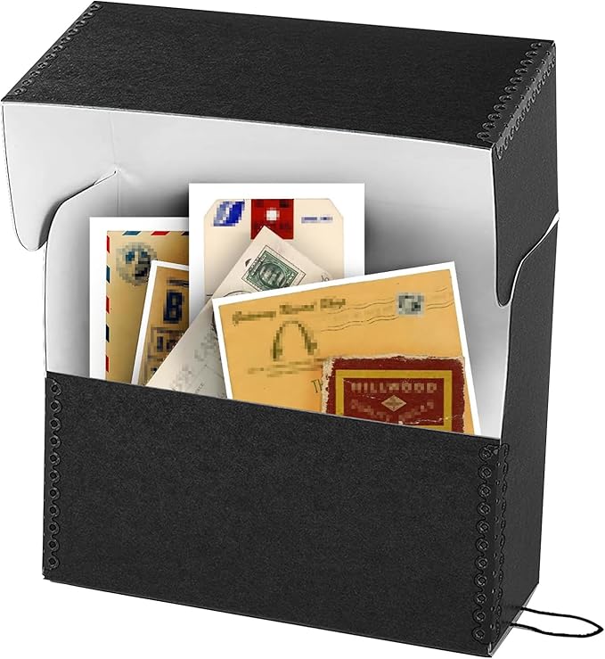 Lineco Archival Document Storage Box with Metal Edge, Acid-Free Gray Boxboard, Organize and Store Files, Prints, Photos, Jumbo-Sized Case 15.5" x 12.5" x 5" Wide