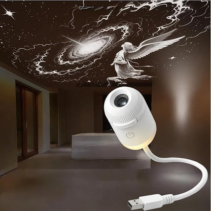 2-in-1 Galaxy Projector Night Light, USB Powered with Flexible Gooseneck & Touch Control for Bedroom, Car (5 Pieces-B)