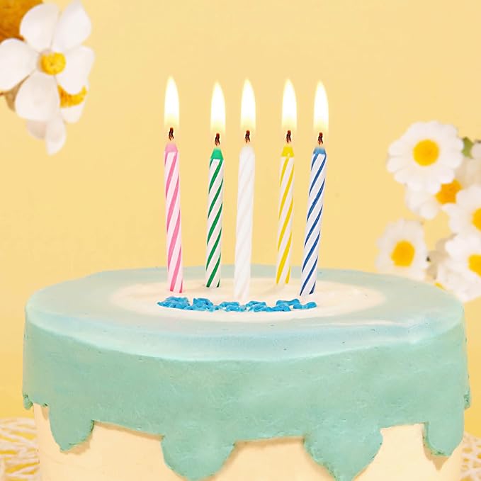 PHD CAKE 288-Count Multicolored Spiral Birthday Candle, Birthday Candles for Cake, Cupcake Candles, Party Celebration