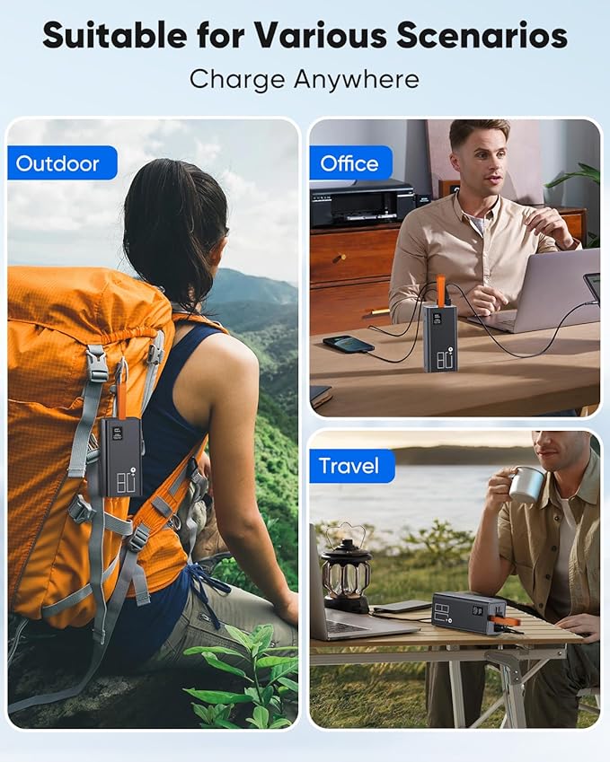 80000mAh Portable Charger Power Bank High Capacity, Fast Charging 30W PD USB C Battery Pack, 5 Output & 2 Input Large Battery Bank with LED Display & Non-Slip Design for Phone Camping Travel Outdoors